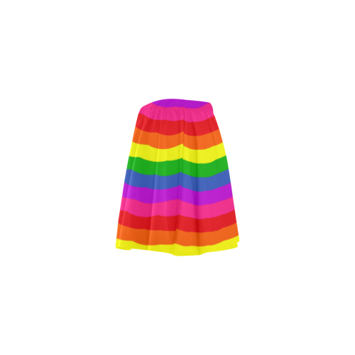 Rainbow Multicolor Stripes Striped Pride Pattern Mini Skating Skirt (Model D36)