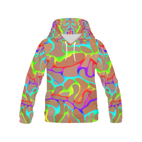Colorful wavy shapes All Over Print Hoodie for Women (USA Size) (Model H13)
