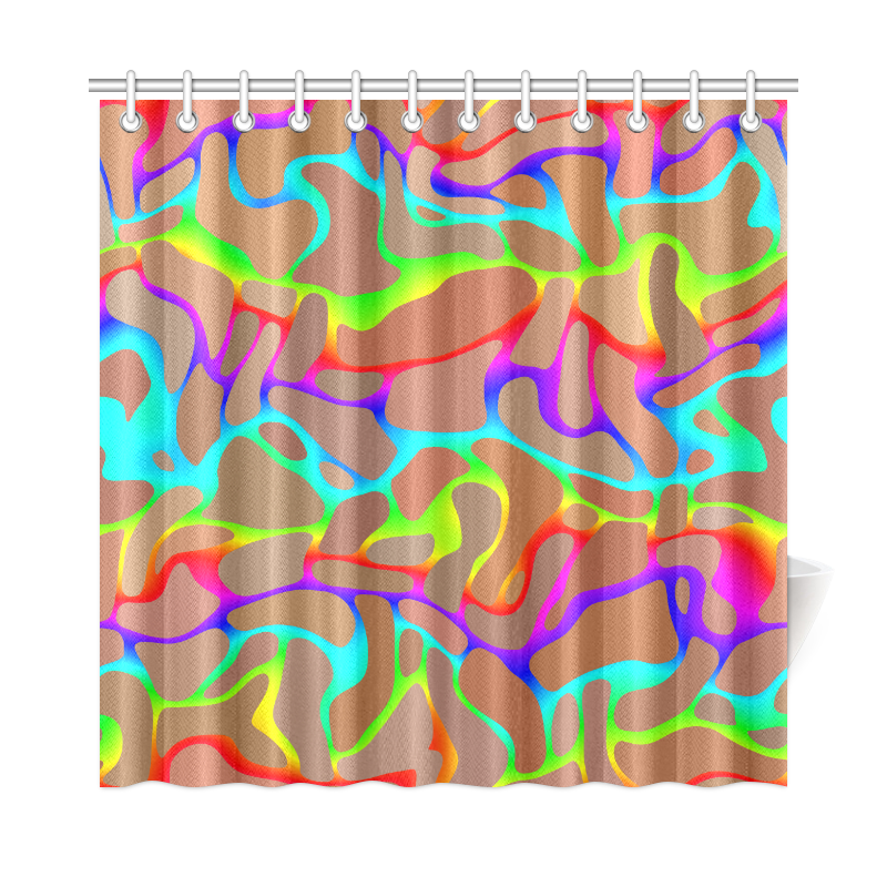 Colorful wavy shapes Shower Curtain 72"x72"