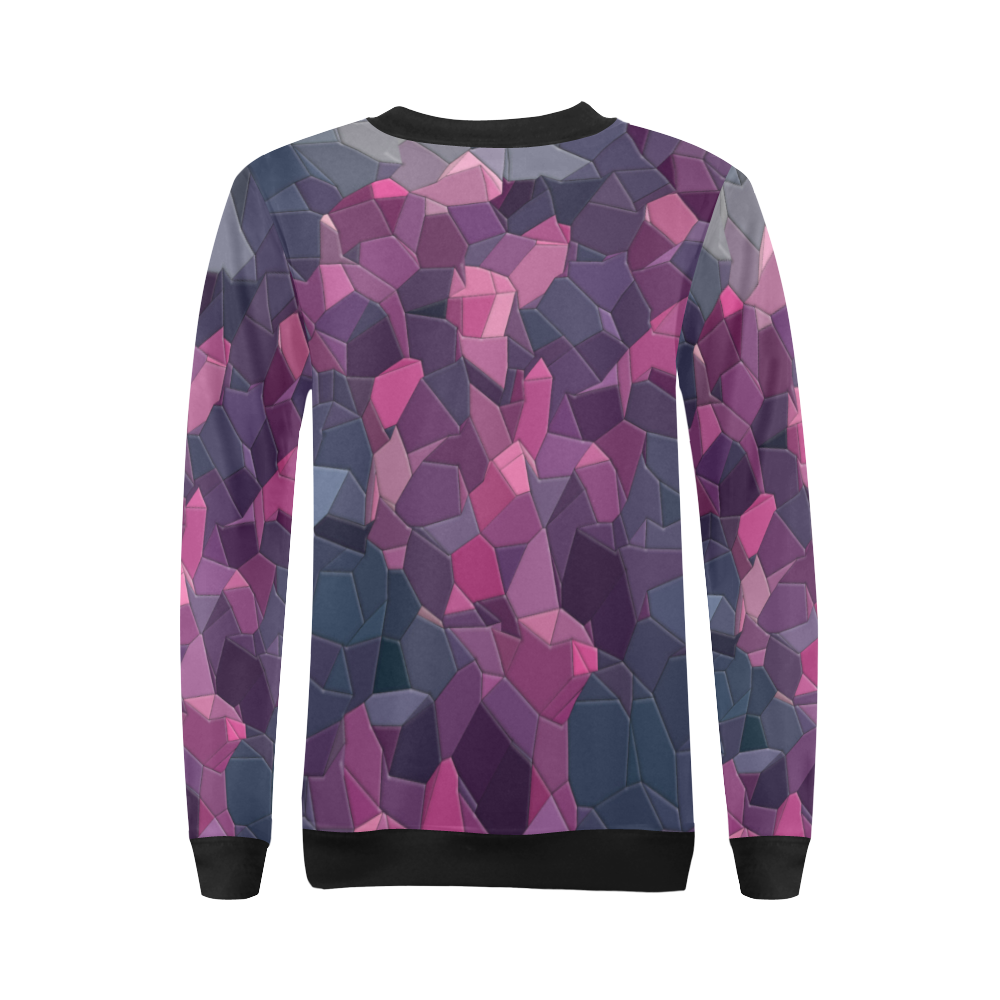purple pink magenta mosaic #purple All Over Print Crewneck Sweatshirt for Women (Model H18)