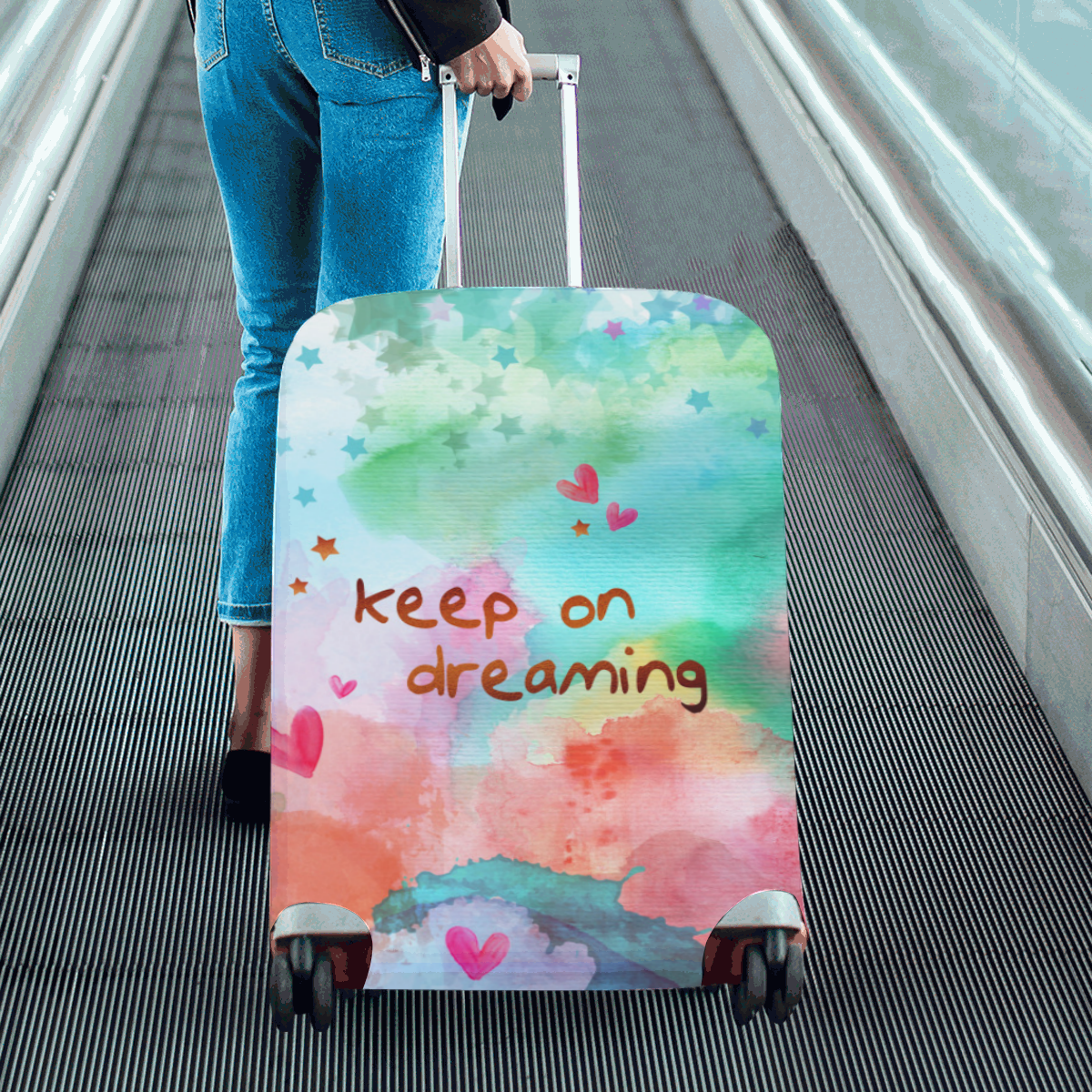 KEEP ON DREAMING - rainbow Luggage Cover/Large 26"-28"