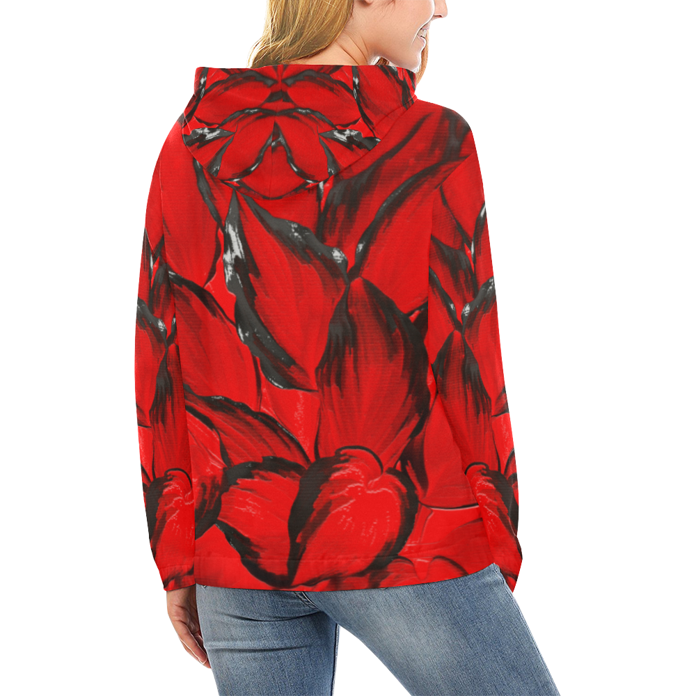 leafs_abstract TRY2 06 All Over Print Hoodie for Women (USA Size) (Model H13)