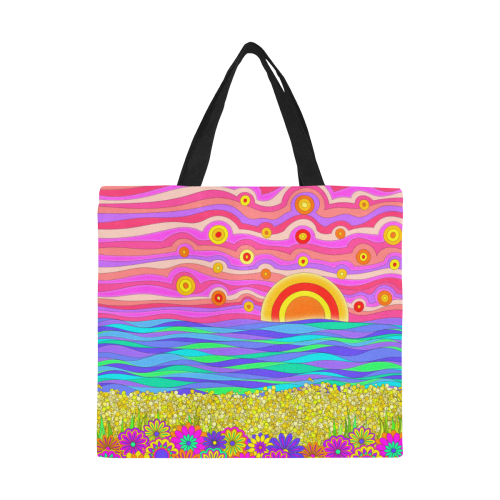Psychedelic Sunset by ArtformDesigns All Over Print Canvas Tote Bag/Large (Model 1699)