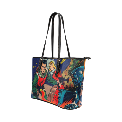 Battle in Space Leather Tote Bag/Large (Model 1651)