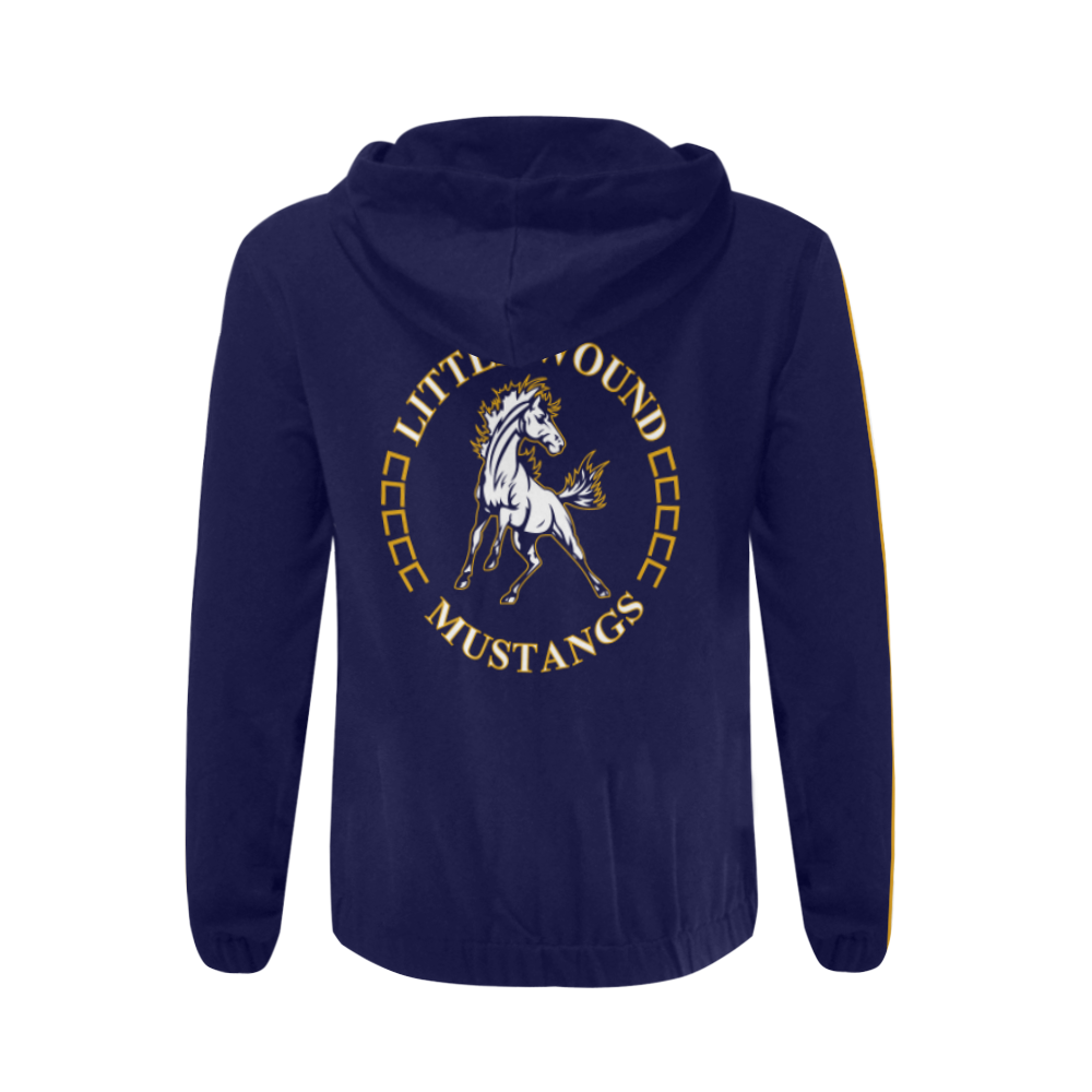 Little Wound Mustangs Carrie R All Over Print Full Zip Hoodie for Men/Large Size (Model H14)
