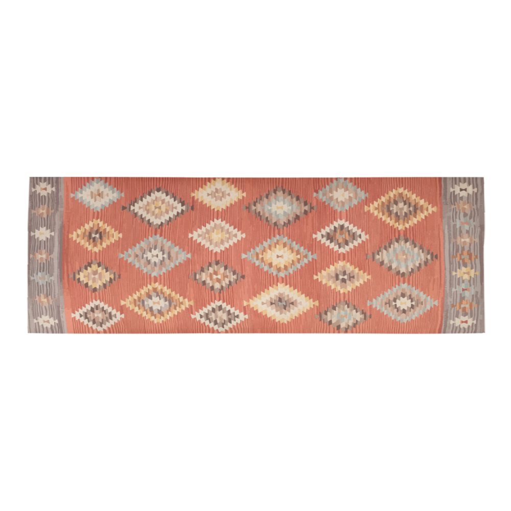 Moroccan red inspiration geometric pattern 10x3'3 Area rug Area Rug 9'6''x3'3''