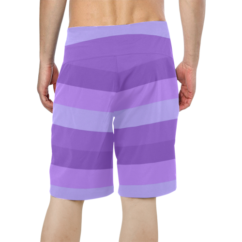 Shades Of Purple Stripes Men's All Over Print Board Shorts (Model L16)