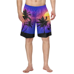 Tropical Sunset Palm Trees Men's Swim Trunk (Model L21)