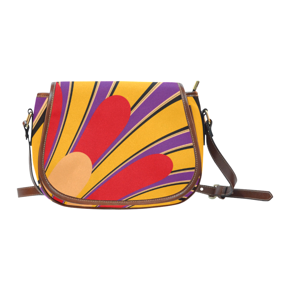 Feather Pattern Vibrant Saddle Bag/Large (Model 1649)