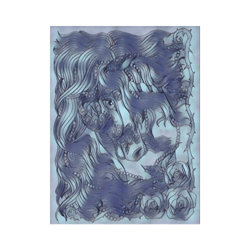 Astral Unicorn Zen Blacklight Cotton Linen Wall Tapestry 60"x 80"
