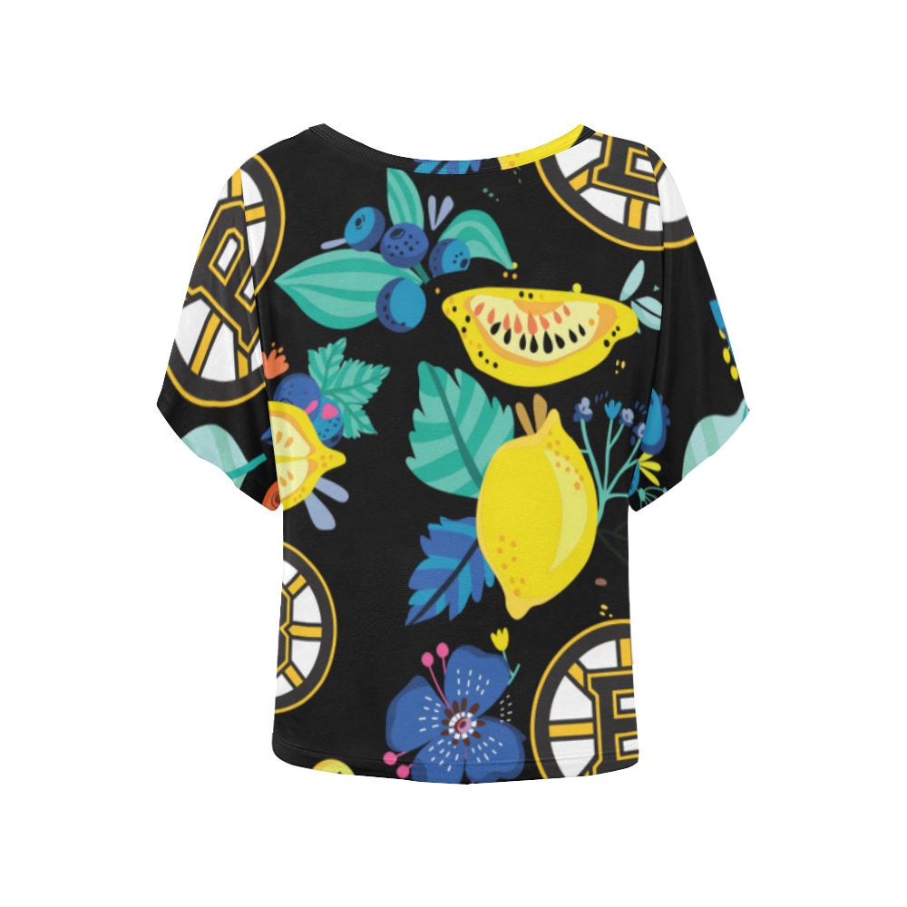 Boston Bruins Women's Batwing-Sleeved Blouse T shirt (Model T44)