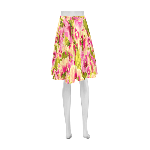 colorful flower pattern Athena Women's Short Skirt (Model D15)