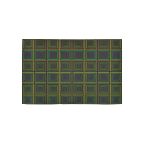 Violet green multicolored multiple squares Area Rug 5'x3'3''