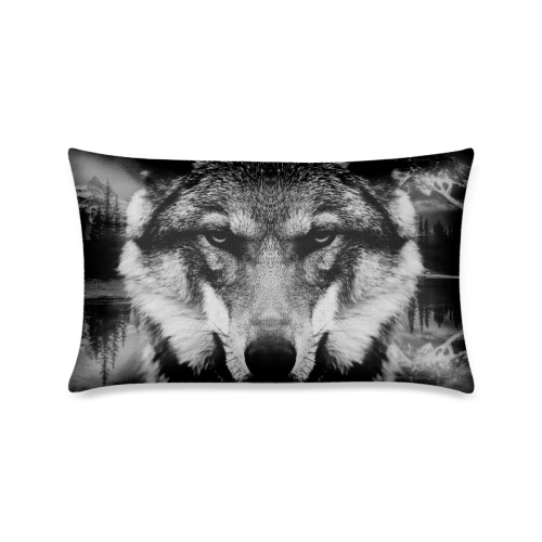 Wolf Animal Nature Custom Zippered Pillow Case 16"x24"(One Side Printing)