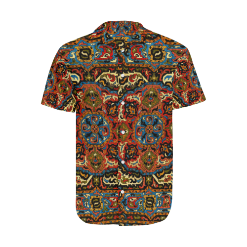 Azerbaijan Pattern 2 Men's Short Sleeve Shirt with Lapel Collar (Model T54)