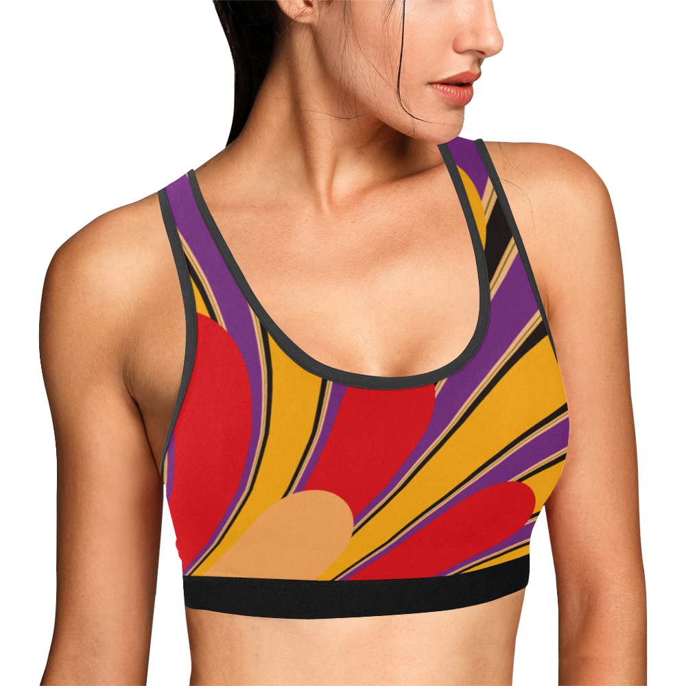 Feather Women's All Over Print Sports Bra (Model T52)