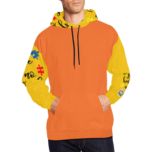Fairlings Delight's Autism- Love has no words Men's Hoodie 53086I5 All Over Print Hoodie for Men/Large Size (USA Size) (Model H13)