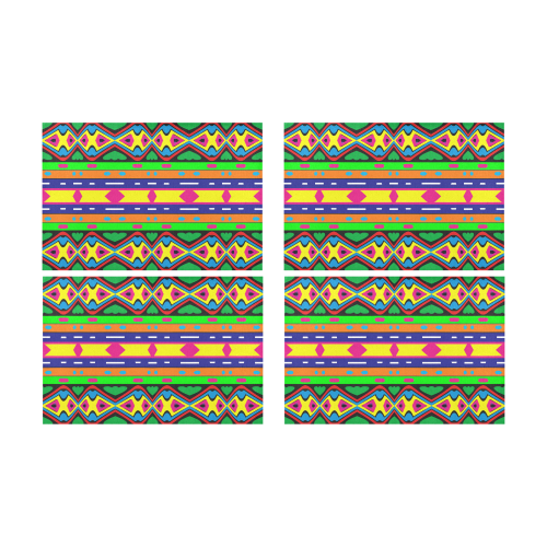 Distorted colorful shapes and stripes Placemat 12’’ x 18’’ (Four Pieces)