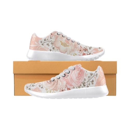 Pink Watercolor Flowers Shoes Women’s Running Shoes (Model 020)