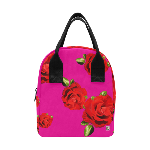 Fairlings Delight's Floral Luxury Collection- Red Rose Zipper Lunch Bag 53086b6 Zipper Lunch Bag (Model 1689)