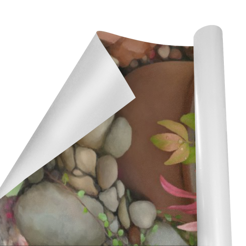 Pot full of colors, floral watercolors, plant Gift Wrapping Paper 58"x 23" (1 Roll)