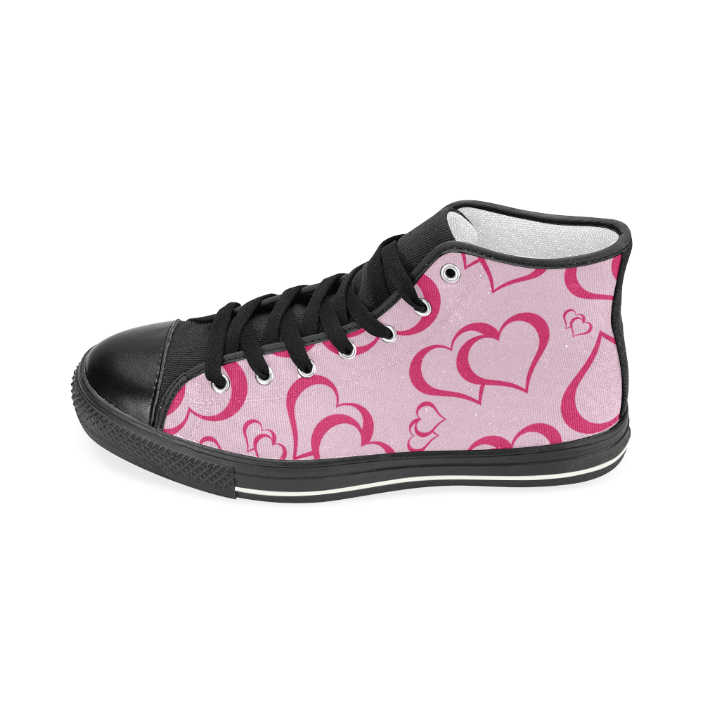 Pinky heart Women's Classic High Top Canvas Shoes (Model 017)