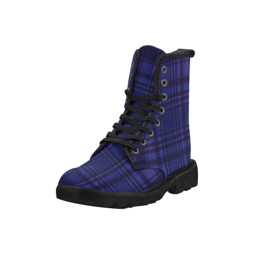 darkblueplaid Martin Boots for Men (Black) (Model 1203H)