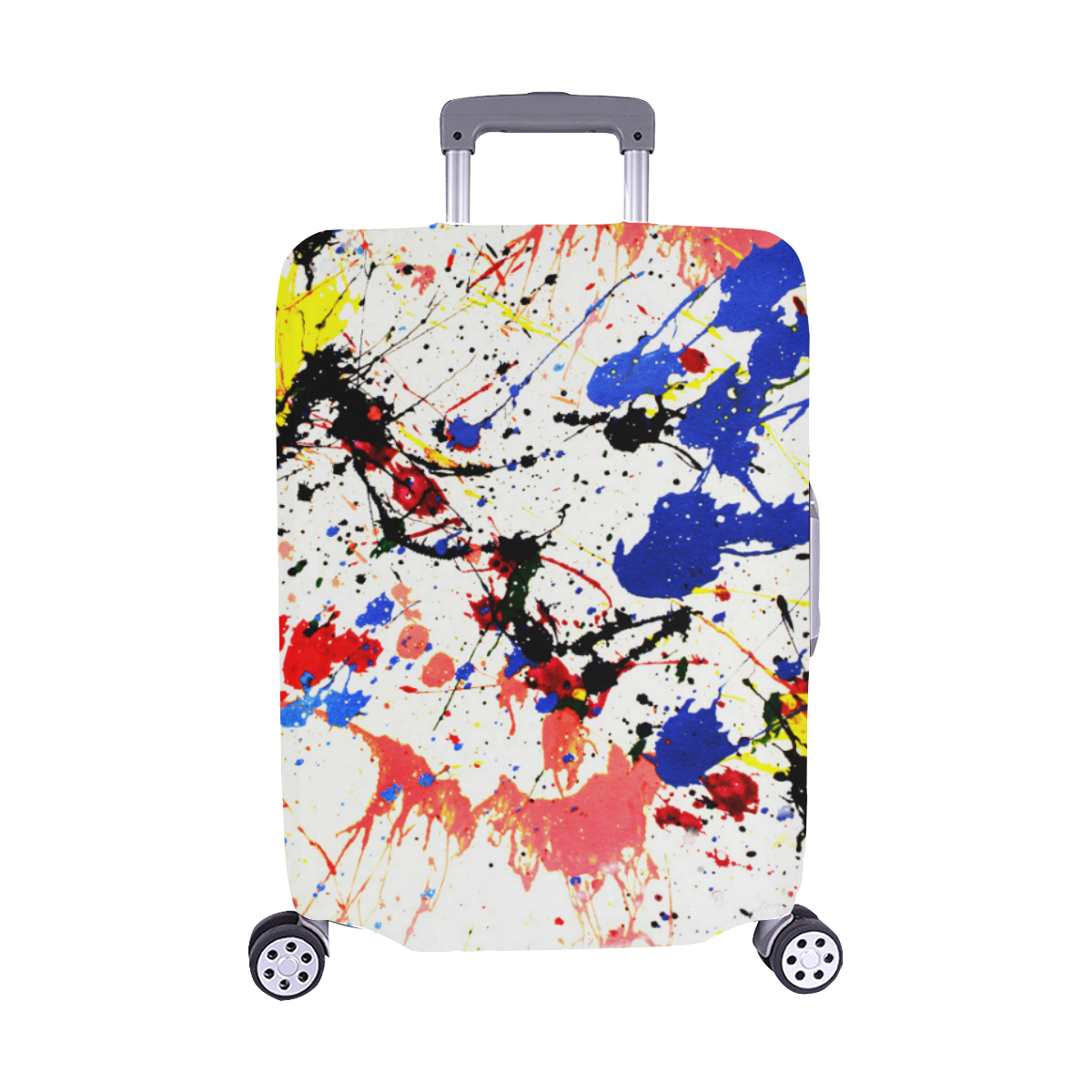 Blue and Red Paint Splatter Luggage Cover/Medium 22"-25"