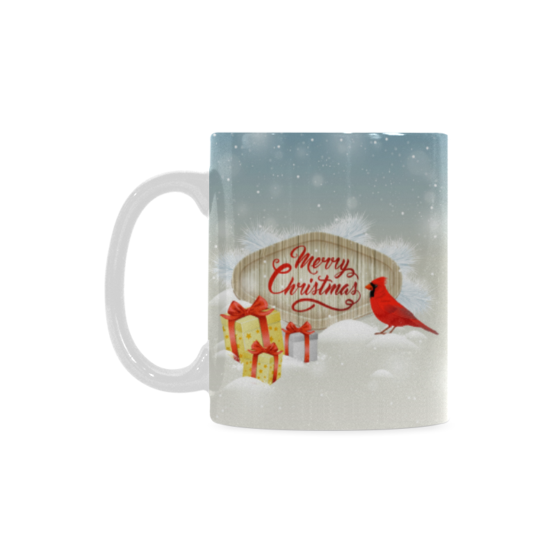 Merry Christmas Cardinal White Mug(11OZ)