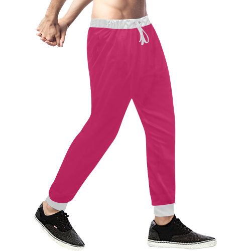 color ruby Men's All Over Print Sweatpants (Model L11)