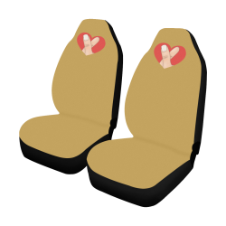 Hand With Finger Heart / Gold Car Seat Covers (Set of 2)