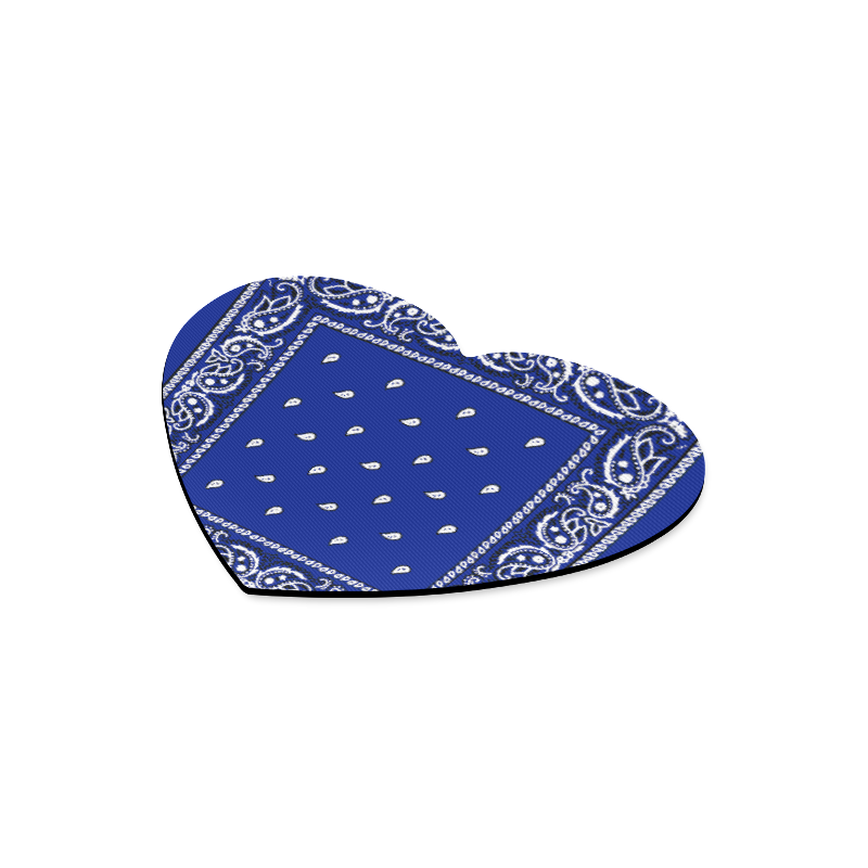 KERCHIEF PATTERN BLUE Heart-shaped Mousepad