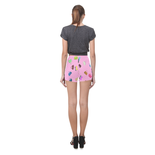 Little Purses and Pink Polka Dots Briseis Skinny Shorts (Model L04)