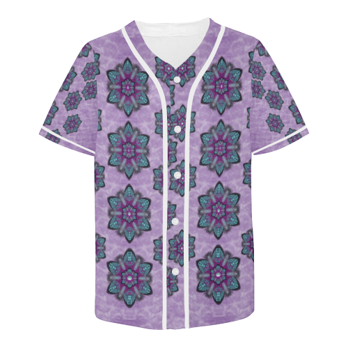 a gift with flowers stars and bubble wrap All Over Print Baseball Jersey for Men (Model T50)