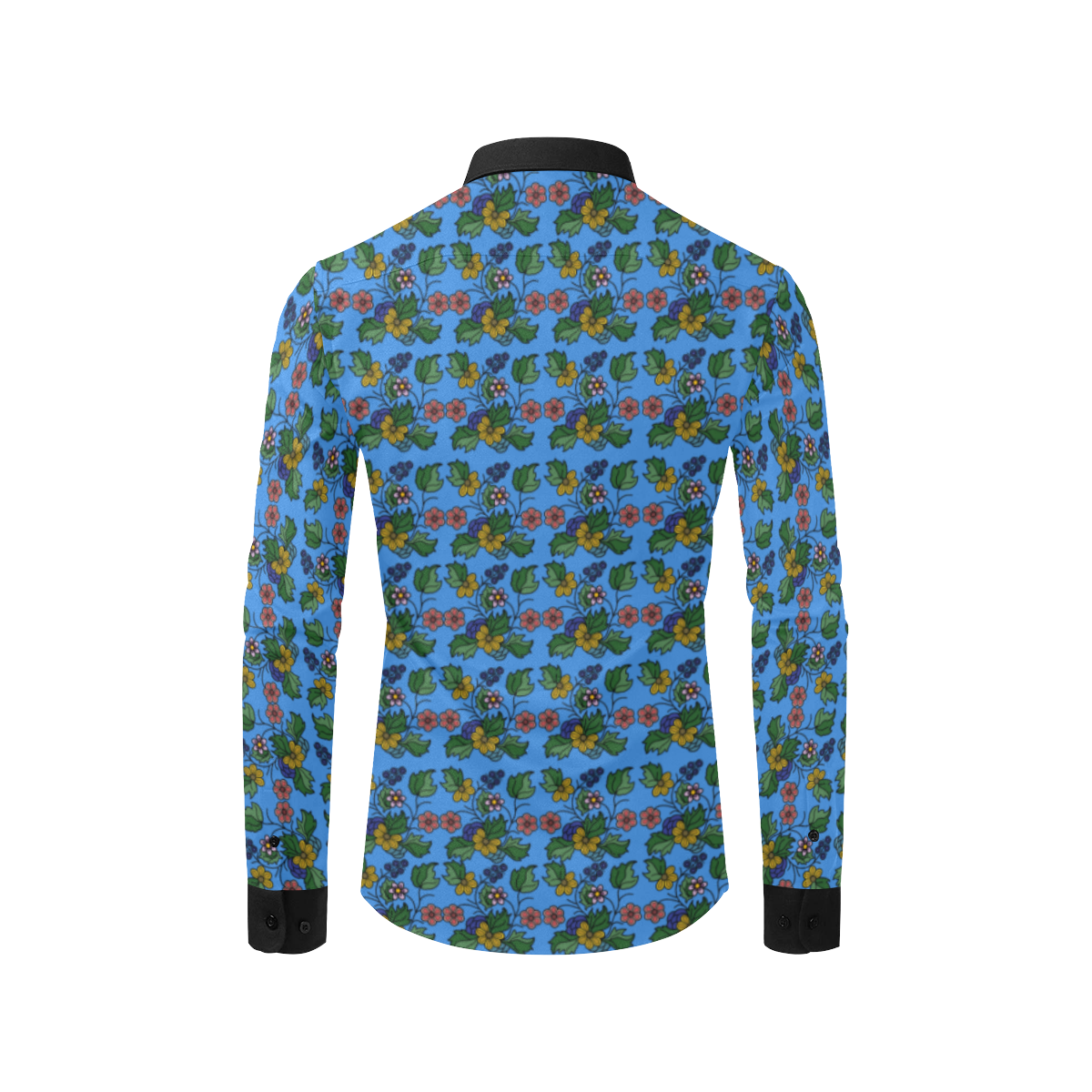 blue floral Men's All Over Print Casual Dress Shirt (Model T61)