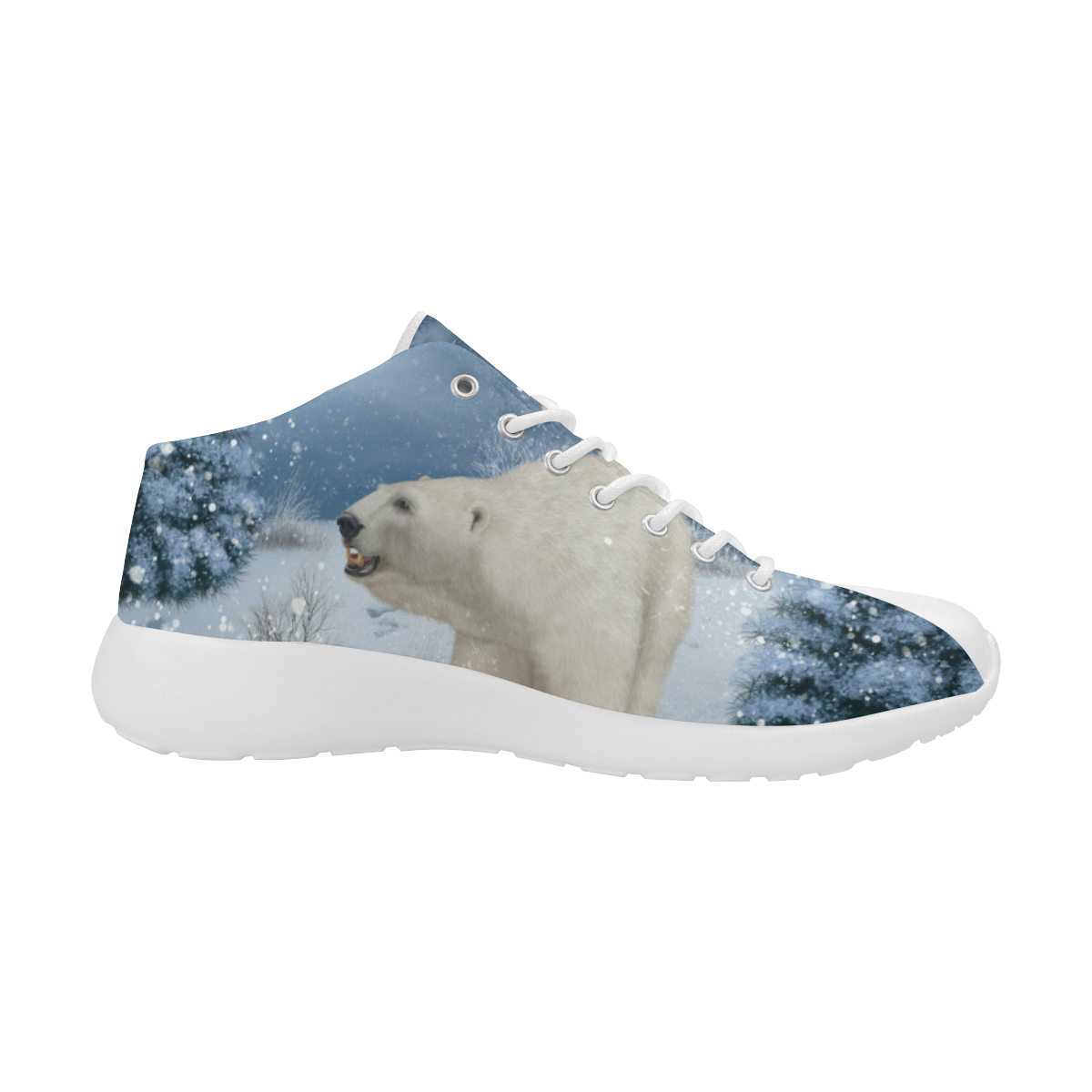 Polar bear mum with polar bear cub Men's Basketball Training Shoes (Model 47502)