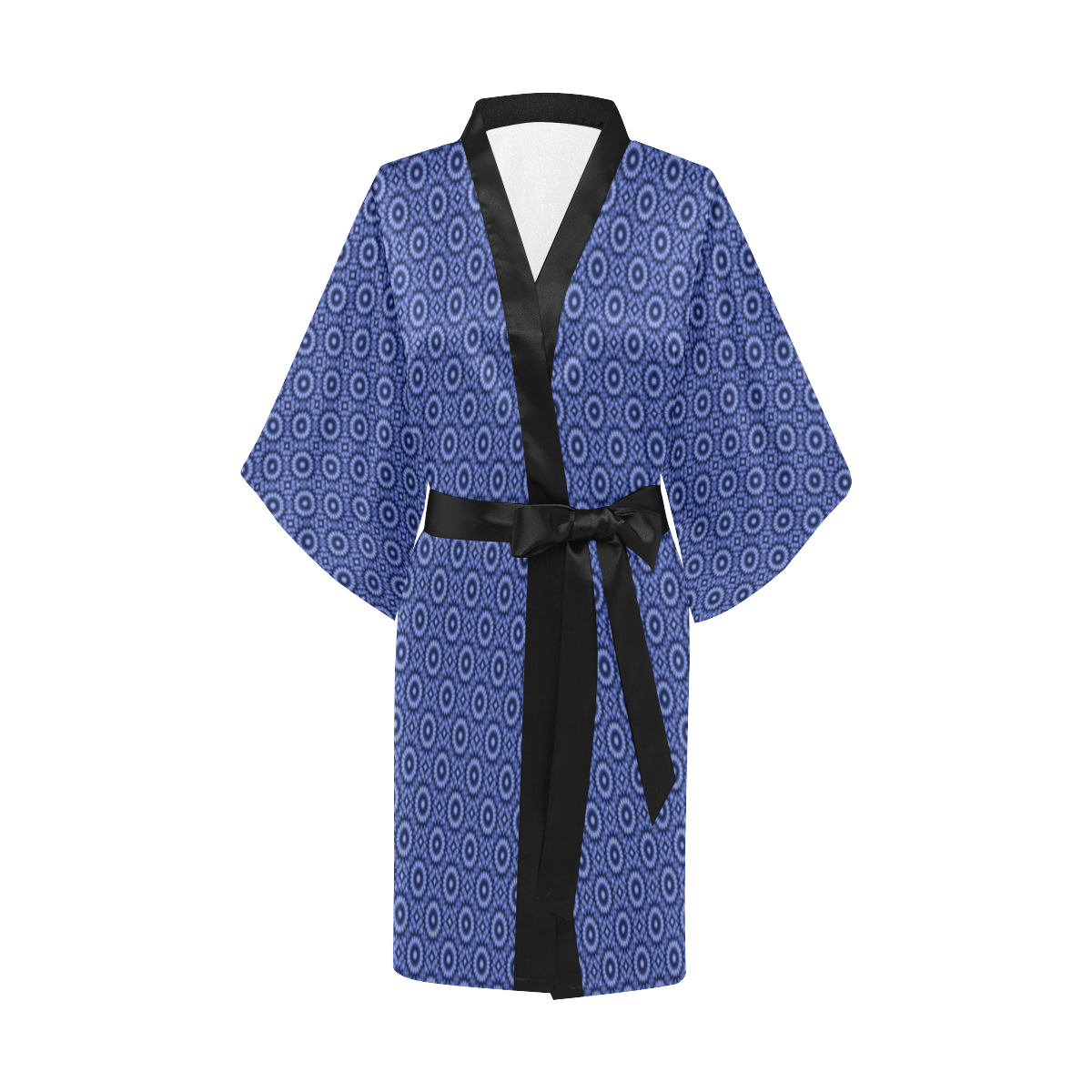 Blue Geometric Kimono Robe