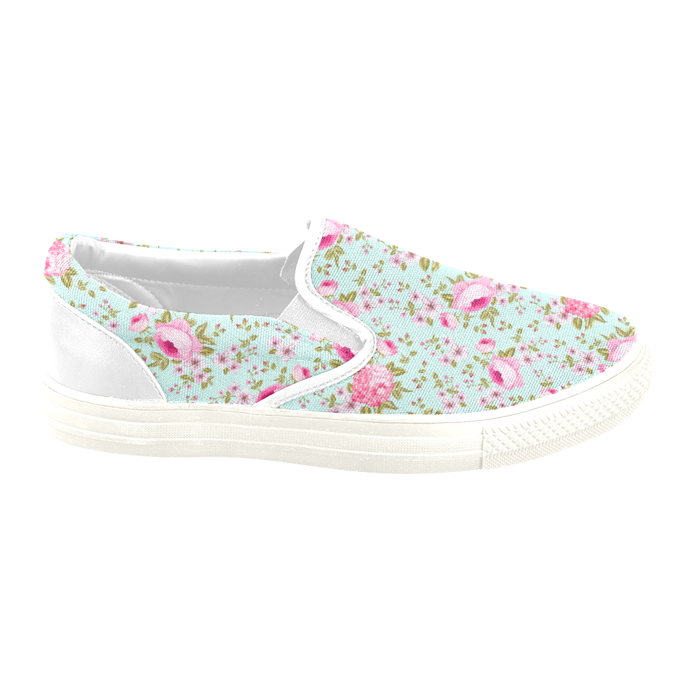 Peony Pattern Slip-on Canvas Shoes for Men/Large Size (Model 019)