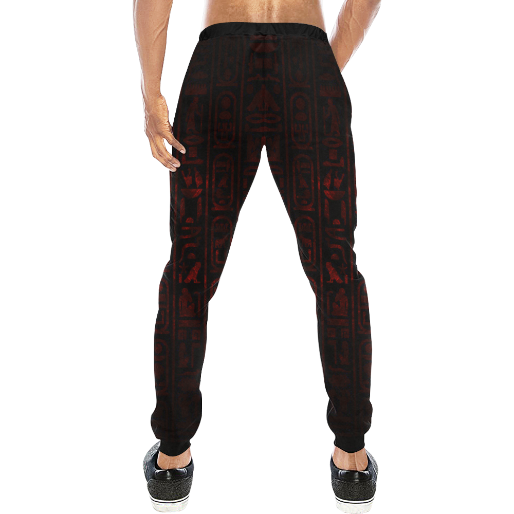 RED HIEROGLYH Men's All Over Print Sweatpants (Model L11)