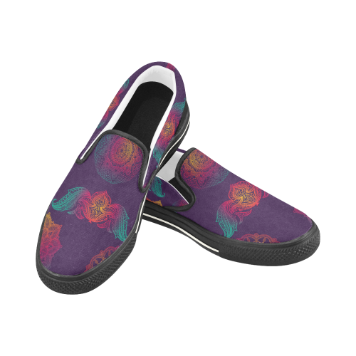 Colorful Mandala Slip-on Canvas Shoes for Kid (Model 019)