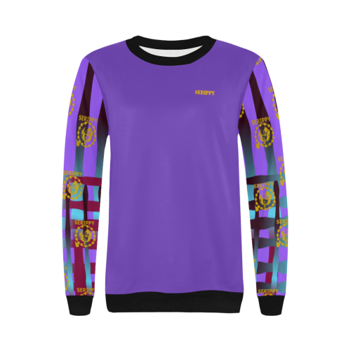 SERIPPY Women's Rib Cuff Crew Neck Sweatshirt (Model H34)