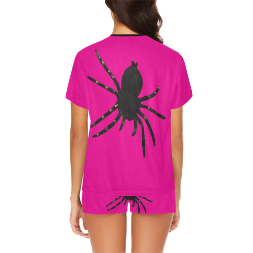Black Widow Spider Women's Short Pajama Set