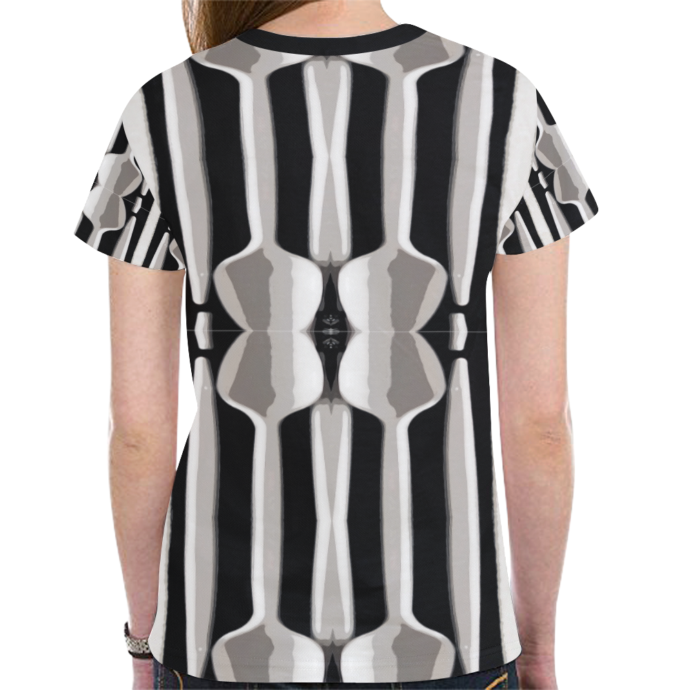 spoon mirroring 2 New All Over Print T-shirt for Women (Model T45)