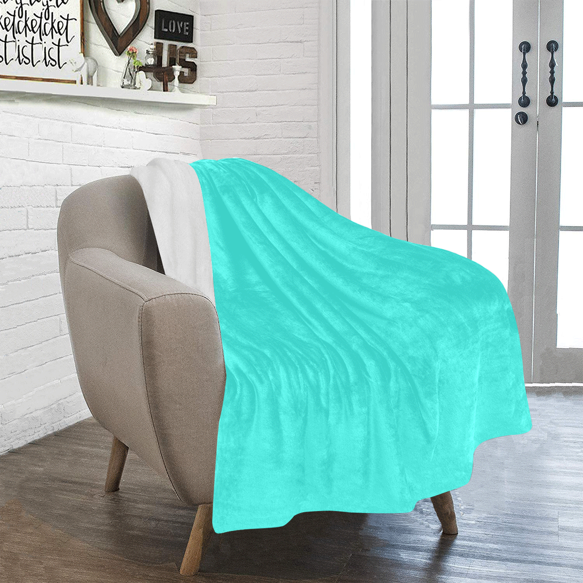 Neon Turquoise Ultra-Soft Micro Fleece Blanket 40"x50"