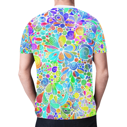 Sketching Fantasy Art - Abstract Flowers 2 New All Over Print T-shirt for Men (Model T45)