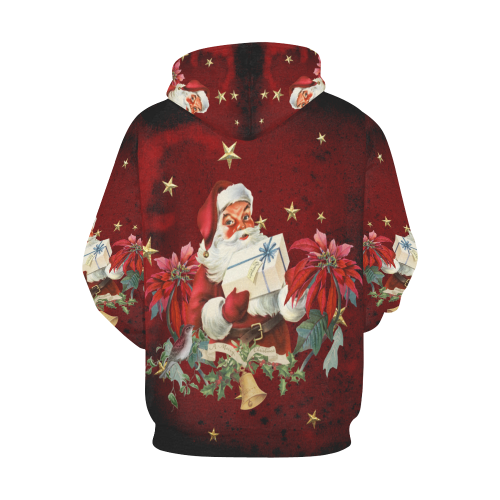 Santa Claus with gifts, vintage All Over Print Hoodie for Men/Large Size (USA Size) (Model H13)