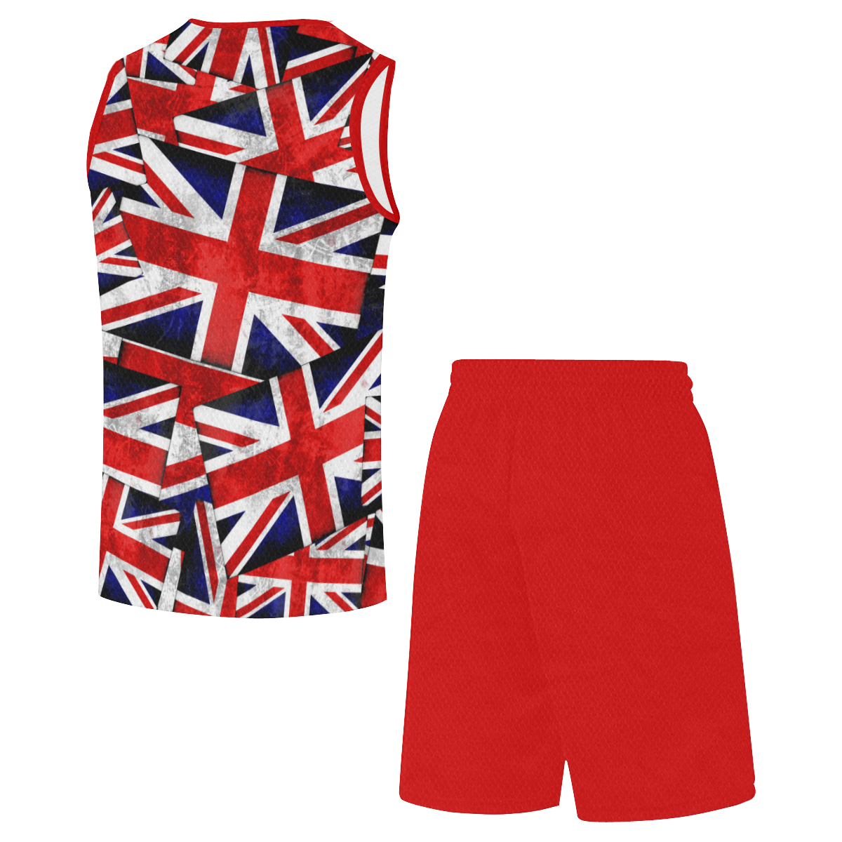 Union Jack British UK Flag - Red All Over Print Basketball Uniform