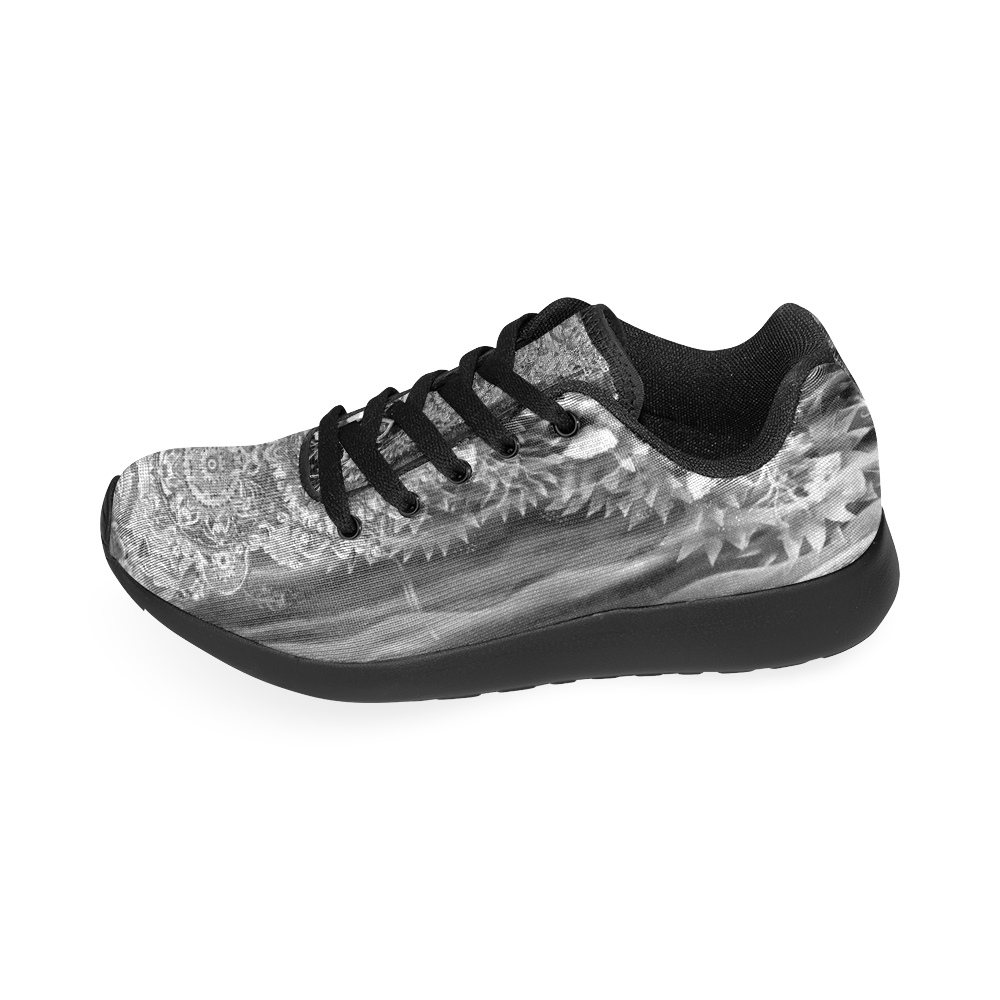 luxury 3 black and white round neck front Women’s Running Shoes (Model 020)