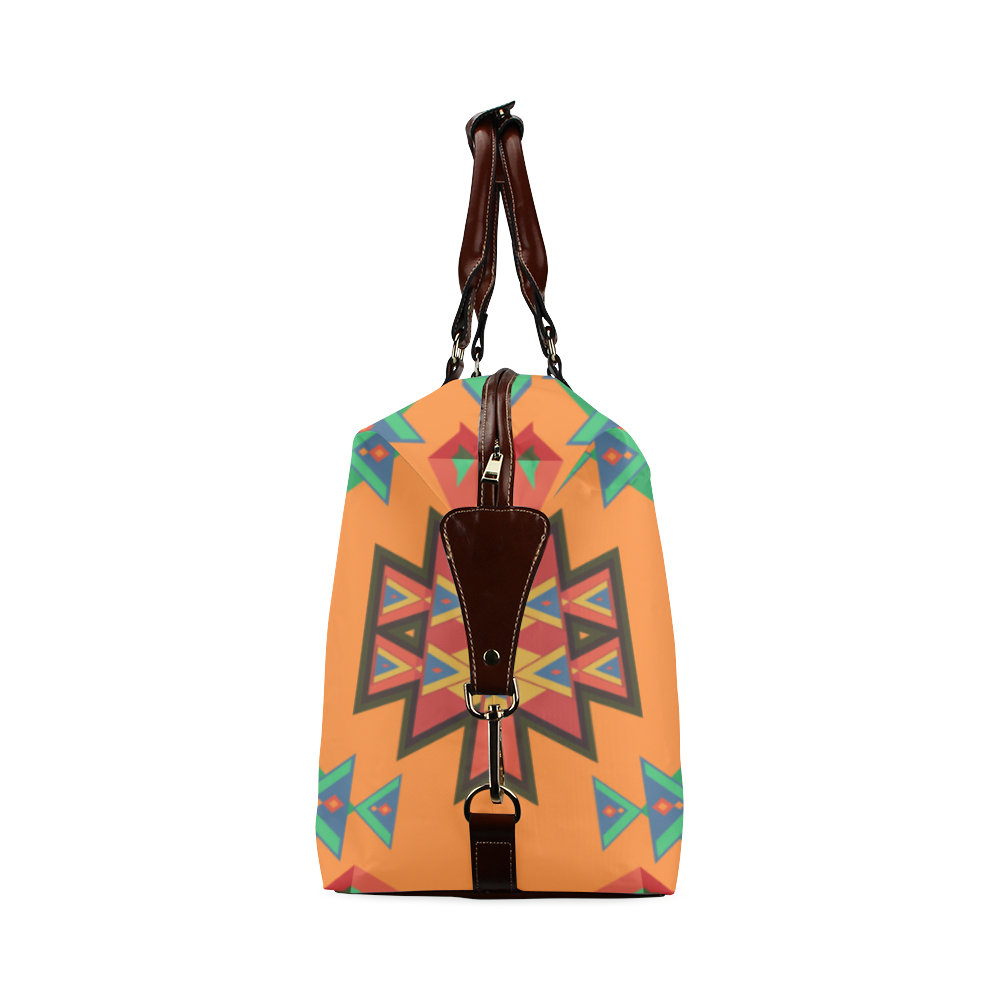 Misc shapes on an orange background Classic Travel Bag (Model 1643) Remake