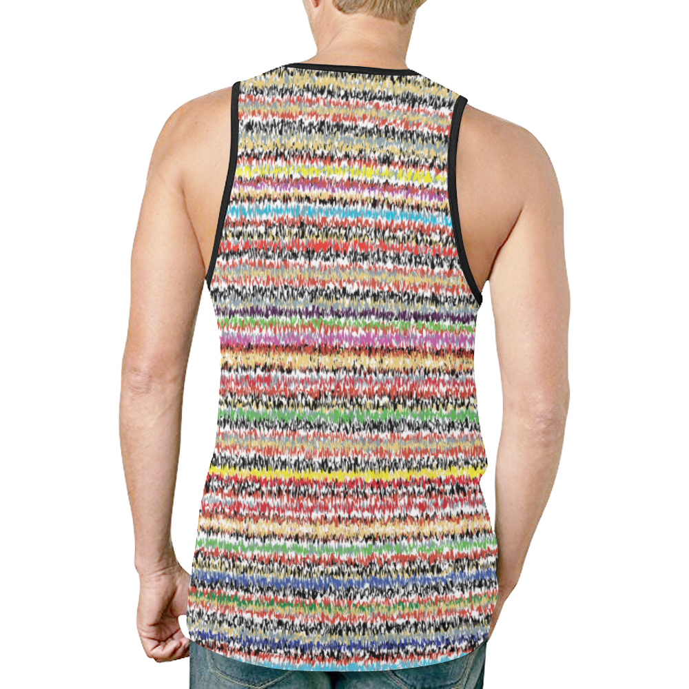 Patterns of colorful lines New All Over Print Tank Top for Men (Model T46)
